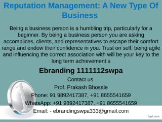 1.Reputation Management A New Type Of Business.ppt